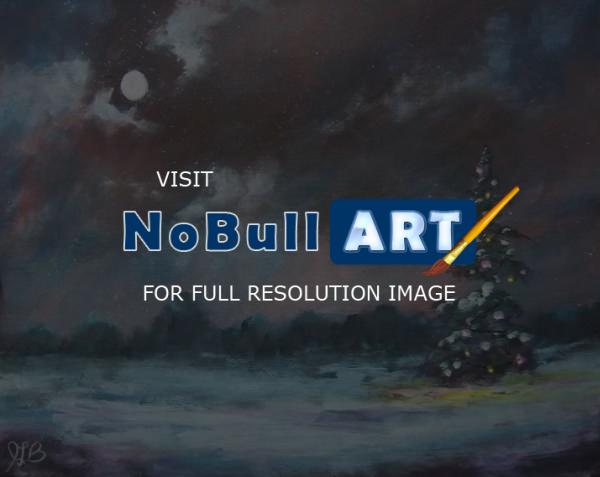 Landscapes - Christmas Moon - Acrylics