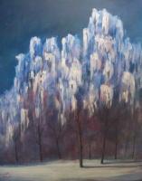 Icy Willow - Acrylics Paintings - By Joe Labianca, Impressionism Painting Artist