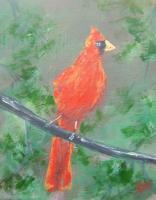 Cardinal - Acrylics Paintings - By Joe Labianca, Impressionism Painting Artist