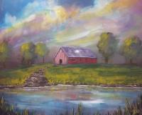 Cabin - Acrylics Paintings - By Joe Labianca, Impressionism Painting Artist