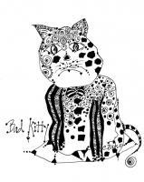Bad Kitty - Pen And Ink Drawings - By Edra Zook, Whimsical Drawing Artist