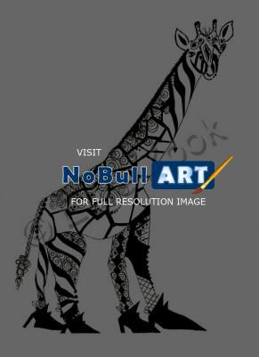 Ink Drawings - Giraffe - Pen And Ink