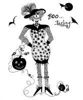Boo Darling - Pen And Ink Drawings - By Edra Zook, Whimsical Drawing Artist