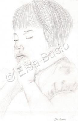 Drawings - Praying - Pencil