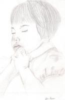 Drawings - Praying - Pencil