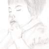 Praying - Pencil Drawings - By Elsa Bucio, Black And White Drawing Artist