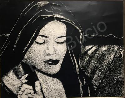 Drawings - Serenity - Scratchboard