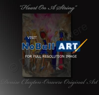 Fubar Collection - Heart On A String By Denise Clayton-Onwere - Acrylic