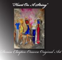 Heart On A String By Denise Clayton-Onwere - Acrylic Paintings - By Denise Onwere, Abstract Painting Artist