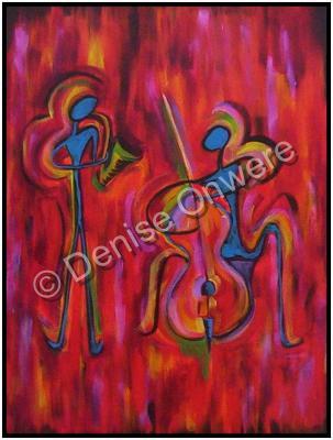 Just Jazz - Jazz Duo By Denise Clayton-Onwere - Acrylic