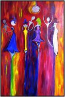 Night Club By Denise Clayton-Onwere - Acrylic Paintings - By Denise Onwere, Abstract Painting Artist