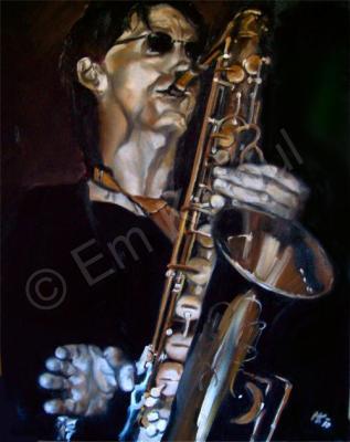 Oils - Sax And The City - Oil On Canvas