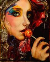 Lolita - Oil On Canvas Board Paintings - By Em Kotoul, Fantasy Painting Artist