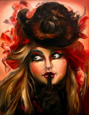 Oils - Crimson Flower - Oil On Canvas