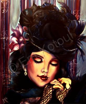 Oils - Black Dahlia - Oil On Canvas