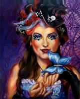 Madame Butterfly - Oil On Canvas Paintings - By Em Kotoul, Fantasy Painting Artist