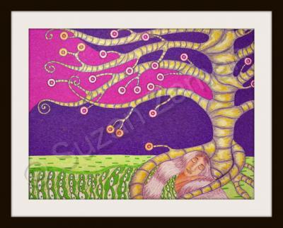 Northern - Do You Dream In Purple - Colored Pencil And Ink Marker