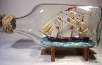 Ships In Bottles - Ship In Bottle - Hms Bounty - Wood Thread Paper Paint Etc