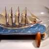 Ship In Bottle - Purnell T White - Wood Thread Paint Etc Woodwork - By Gabrielle Rogers, Four-Masted Schooner Woodwork Artist