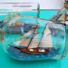 Ship In Bottle - Pride Of Baltimore - Wood Thread Paper Paint Etc Woodwork - By Gabrielle Rogers, Topsail Schooner Woodwork Artist