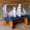 Ship In Bottle - Charles W Morgan - Wood Thread Paper Paint Etc Woodwork - By Gabrielle Rogers, Square Rigger Woodwork Artist