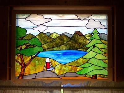 Stained Glass - The View Over The Lake - Glass