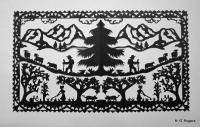 Swiss Farmers - Paper Other - By Gabrielle Rogers, Black On White Silhouette Other Artist