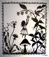 The Prettiest Berry - Bottle Putty Wood Paint Paper Other - By Gabrielle Rogers, Black On White Silhouette Other Artist