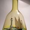 La Neptune Passing The Geneva Lighthouse - Bottle Putty Wood Paint Paper Sculptures - By Gabrielle Rogers, Barque Du Leman Sculpture Artist