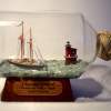 Schooner Virginia Passing Wolf Trap Ligthouse - Bottle Putty Wood Paint Paper Sculptures - By Gabrielle Rogers, Chesapeake Bay Sailing Vessel Sculpture Artist