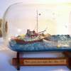 Jaws Scene In  Bottle - Bottle Putty Wood Paint Paper Woodwork - By Gabrielle Rogers, Scene In Bottle Woodwork Artist