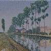 Canal De Lourcq - Oil On Canvas  50-35 Cm Paintings - By Jan Willem Versteeg, Impressionism Painting Artist