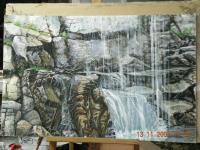 Water-Rocks - Aquarelle Paintings - By Nikos Constantinou, Realistic Painting Artist