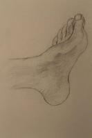 Foot - Graphite Drawings - By Cassi Fields, Simple Drawing Artist