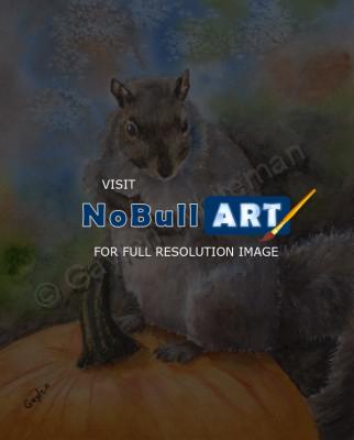 Animals - Pumpkin Sitter - Watercolor