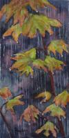 Onto Each Leaf Some Rain Must Fall - Watercolor Paintings - By Gaylen Whiteman, Representational Painting Artist