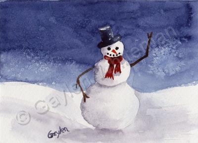 Christmas - Frosty Night - Watercolor