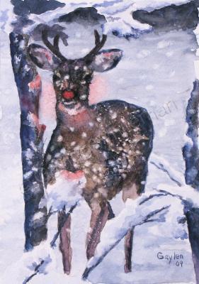 Christmas - Spotted On Whidbey - Watercolor