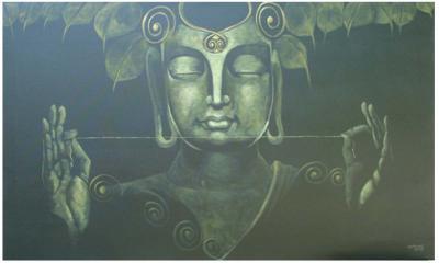 Painting - Budha On Meditation - Acrylic On Canvas