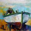 Boat Cleaning - Oil On Canvas Paintings - By Viktor Zakrynycny, Impressionism Painting Artist