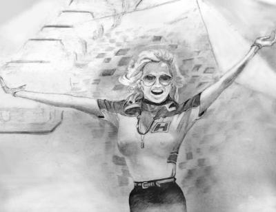 Nascar - Linda Vaughn - And The Winner Is - Pencil