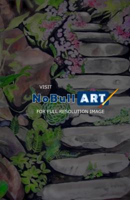 Paintings - Garden Stairs - Watercolor