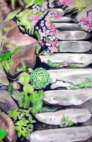 Paintings - Garden Stairs - Watercolor