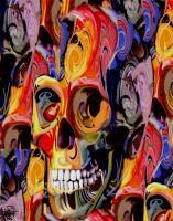 Chaos Skull - Digital On Canvas Digital - By Lee Glover, Abstract Digital Artist