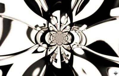 Black - Black And White Negative Abstraction - Digital On Canvas