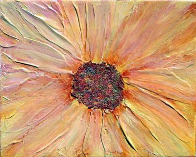 4 - Dreamsicle Daisy Sold - Mixed Medium