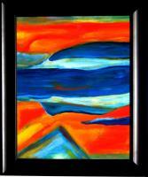 Firey Dawn Sold - Acrylic Paintings - By Kelly Stewart, Abstract Painting Artist
