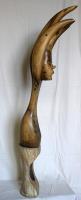The Girl With Birds In Her Hair - Wood Sculptures - By Liviu Bora, Figurative Sculpture Artist