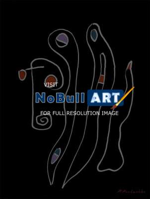 Abstract Art - Bull - Acrylic On Black Paper