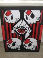 Custom Skulls On Canvas With Acrylic  10000 - Acrylic Paintings - By Phillip Vaughn, Abstract Art Pop Art Painting Artist